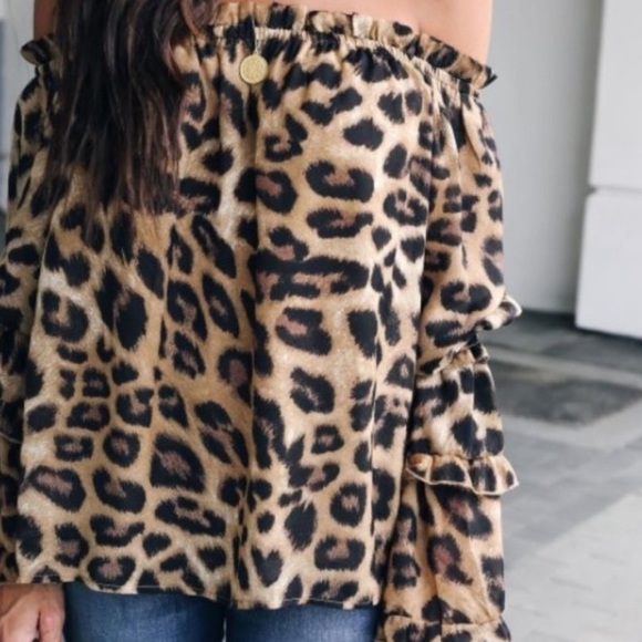 Boho Leopard Print Blouse - Picture 2 of 5